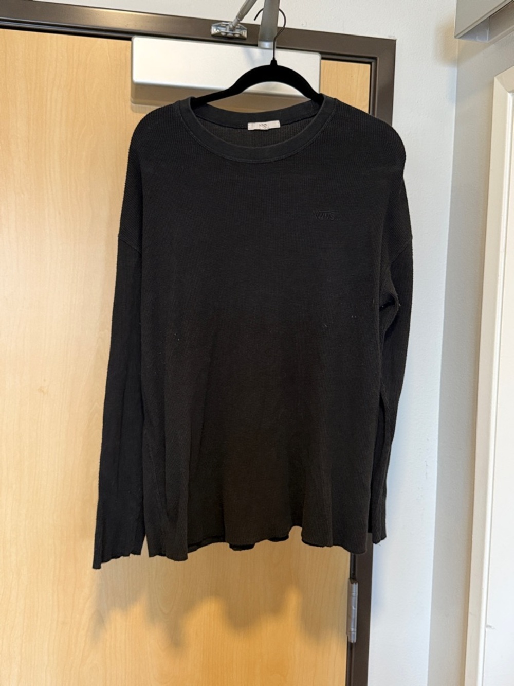 Vans Black Long Sleeve Waffle Knit Tee